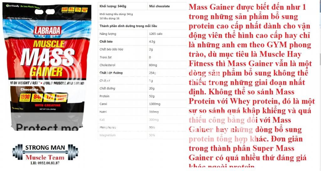 Thực phẩm bổ sung giành cho thể hình